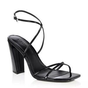 Black Strappy Block Heel Sandals